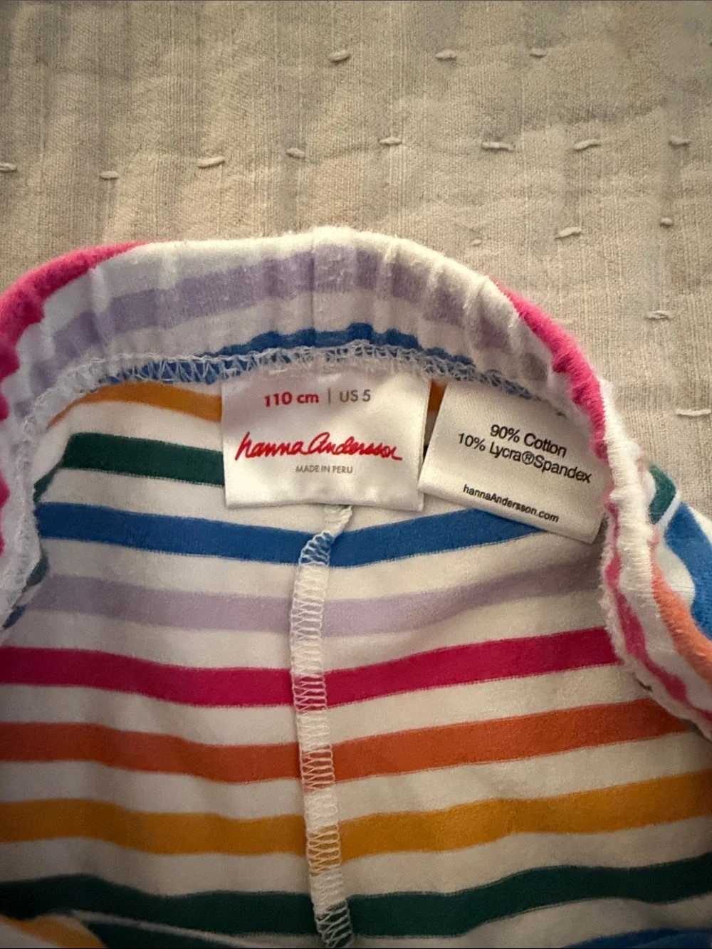 Hanna Andersson Black & Rainbow Stripe Kids Leggings lot (size 5)